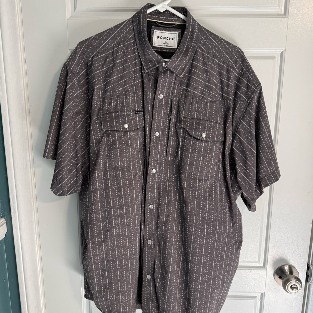 Poncho Pearl Snap Western Shirt - XL